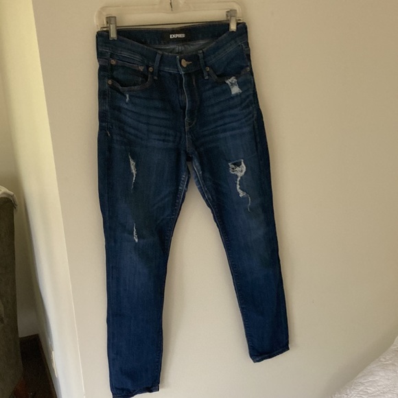Express distressed mid rise leggings jeans - Picture 10 of 14